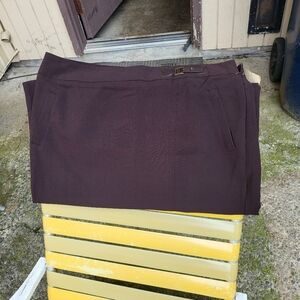 Long brown skirt. With slit. Size 14